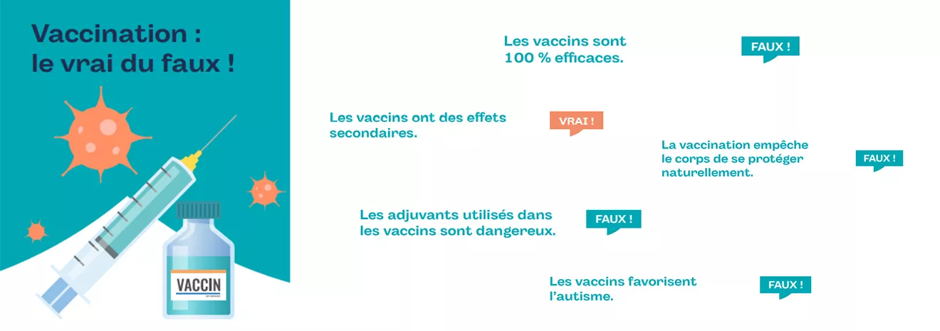 Bannière Vaccination : Vrai du faux !
